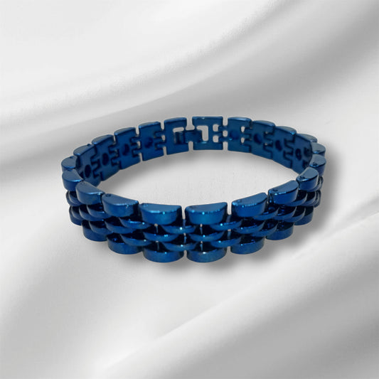 Titanium bracelet for men blue color  (jewellery